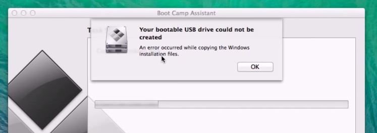 Your bootable USB drive could not be created